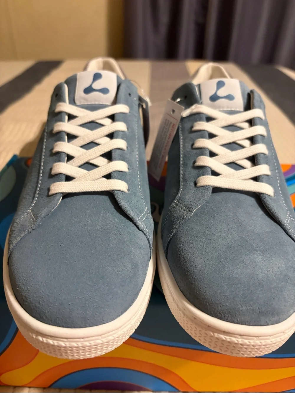 Halo Dusty Blue Suede Women's Sneakers with White Laces